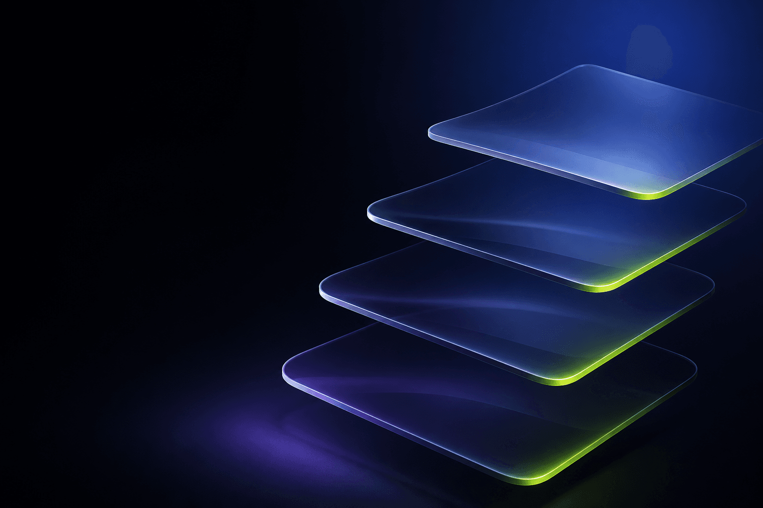 Layered glass planes - four phases from discovery through launch.